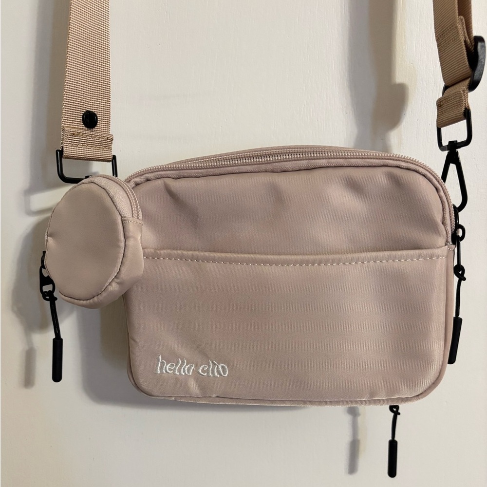 Crossbody Bag in Light Pink with Removable Coin Pouch